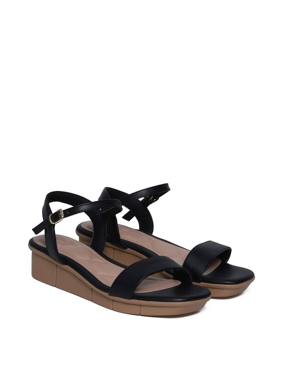 Sandália Anabela Tira Única Confort - Preta SDI-11655 - PR