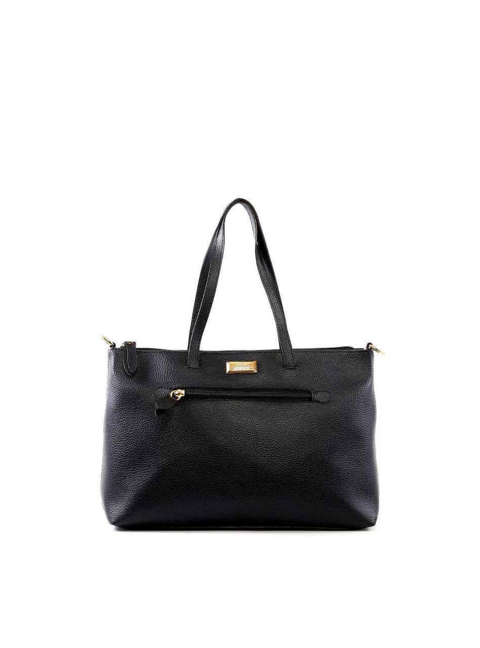 Bolsa Tote Transversal com Bolso Frontal - Preta BSI-6057 - PR
