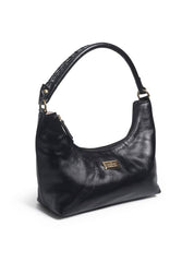 Bolsa Hobo Couro Média Alça Trançada Preta BSI-5899 - PR
