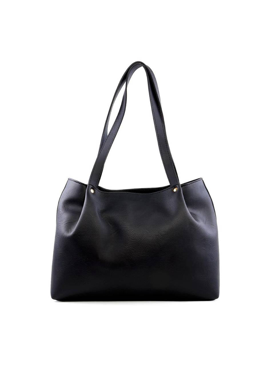 Bolsa Tote com Detalhe Drapeado - Preta BSI-6241 - PR