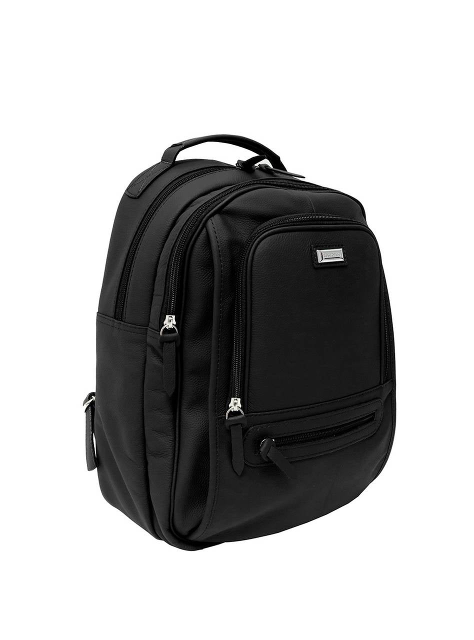 Mochila Masculina Executiva Couro Média Preta MEI-406 - PR