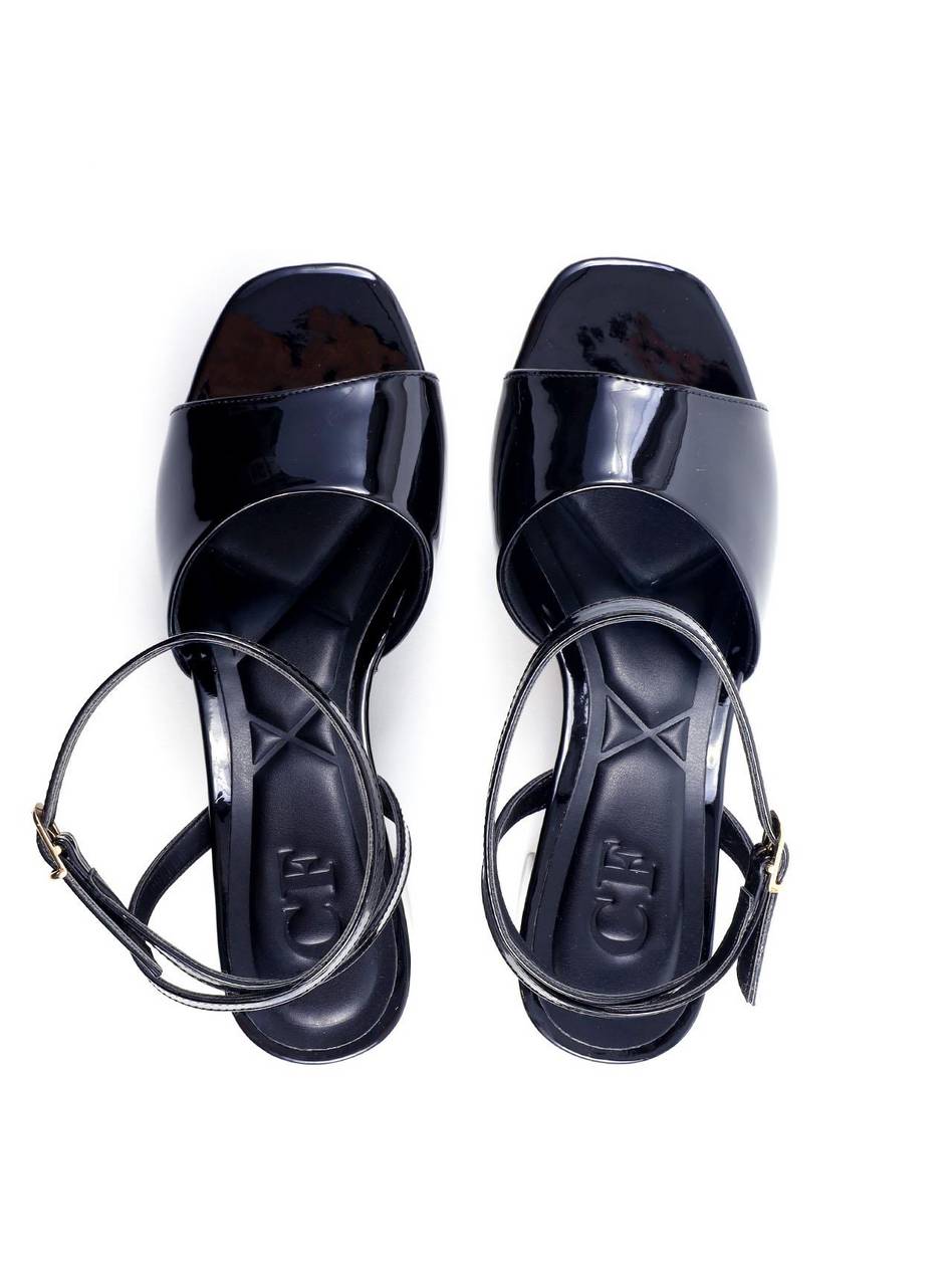 Sandália Salto Bloco Meia Pata Verniz - Preta SDI-11756 - PR