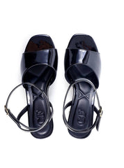 Sandália Salto Bloco Meia Pata Verniz - Preta SDI-11756 - PR