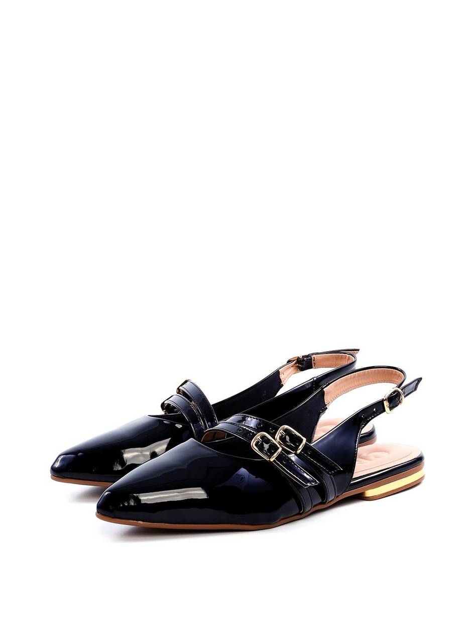 Sandália Slingback com Fivelas Laterais - Preta SDI-11736 - PR
