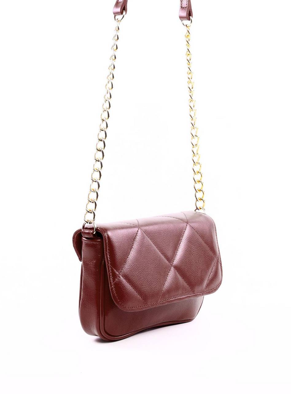 Bolsa Satchel Pequeno Couro Transversal - Cacau BSI-5858 - CA