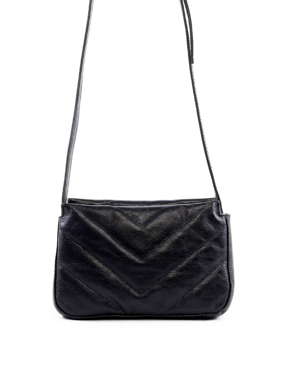 Bolsa Tote Transversal com Matelassê em V - Preta BSI-6437 - PR