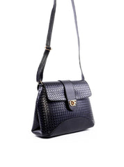 Bolsa Janaina Satchel em Tressê - Preta BSI-6295 - PR