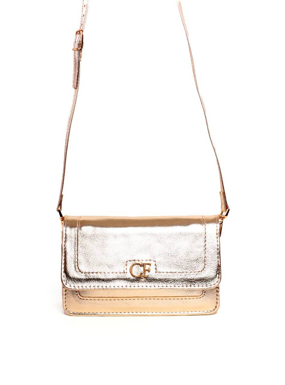 Bolsa Satchel Retangular Transversal - Ouro BSI-6051 - AU