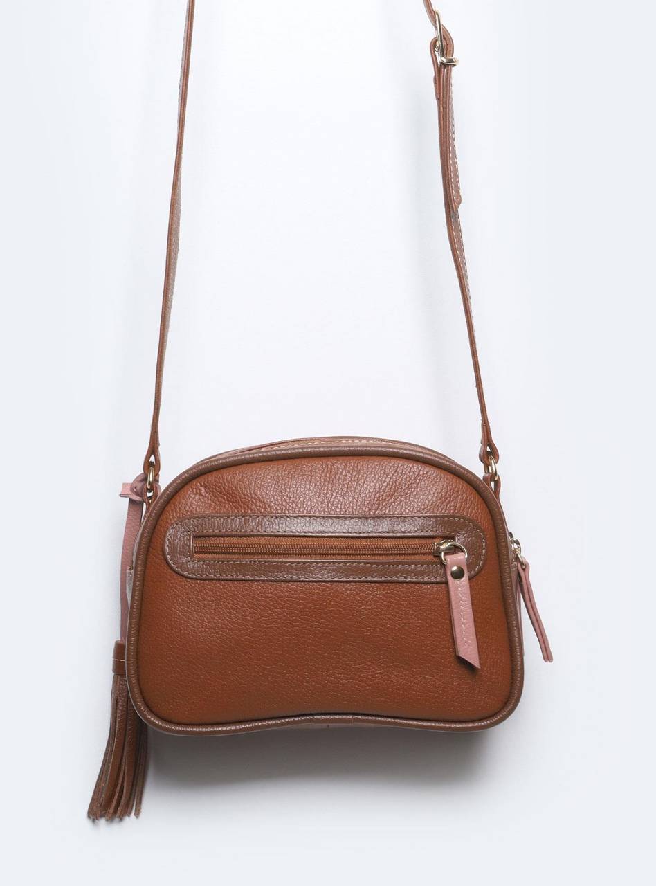 Bolsa Bag Couro Transversal Vassourinha Castor BSI-5078 - CS