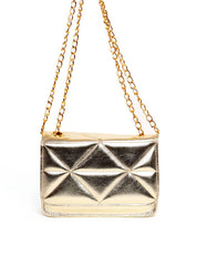 Bolsa Satchel Metalassê com Alça Transversal - Ouro BSI-6286 - AU