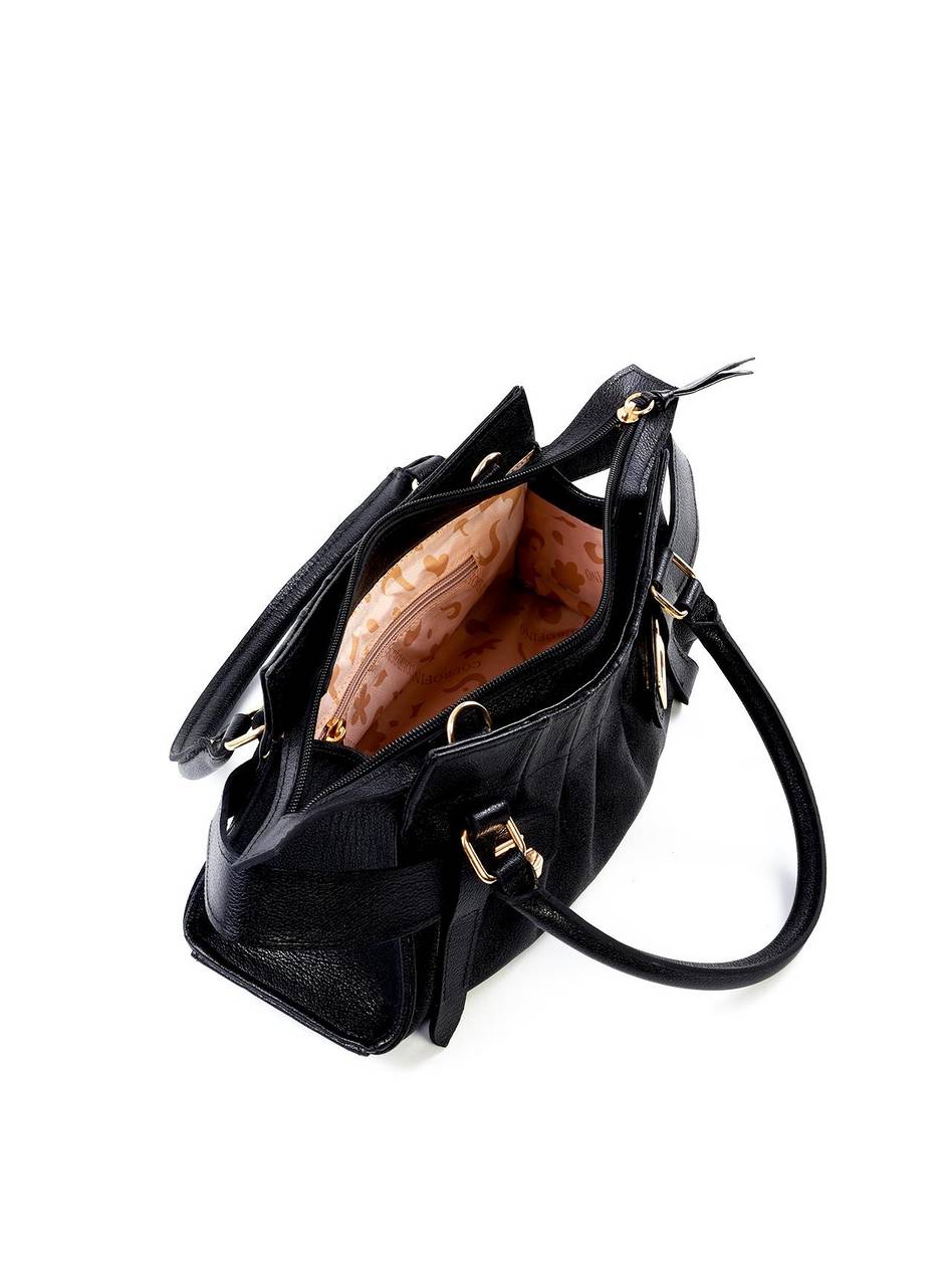 Bolsa Tote Média com Drapeado e Fecho Decorativo BSI-6492 - PR
