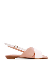 Sandália Rasteira Tiras Cruzadas Bicolor SDI-12269 - NU