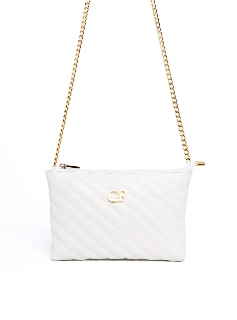 Bolsa Clutch em Matelassê com Alça de Corrente - Branca BSI-6270 - BR