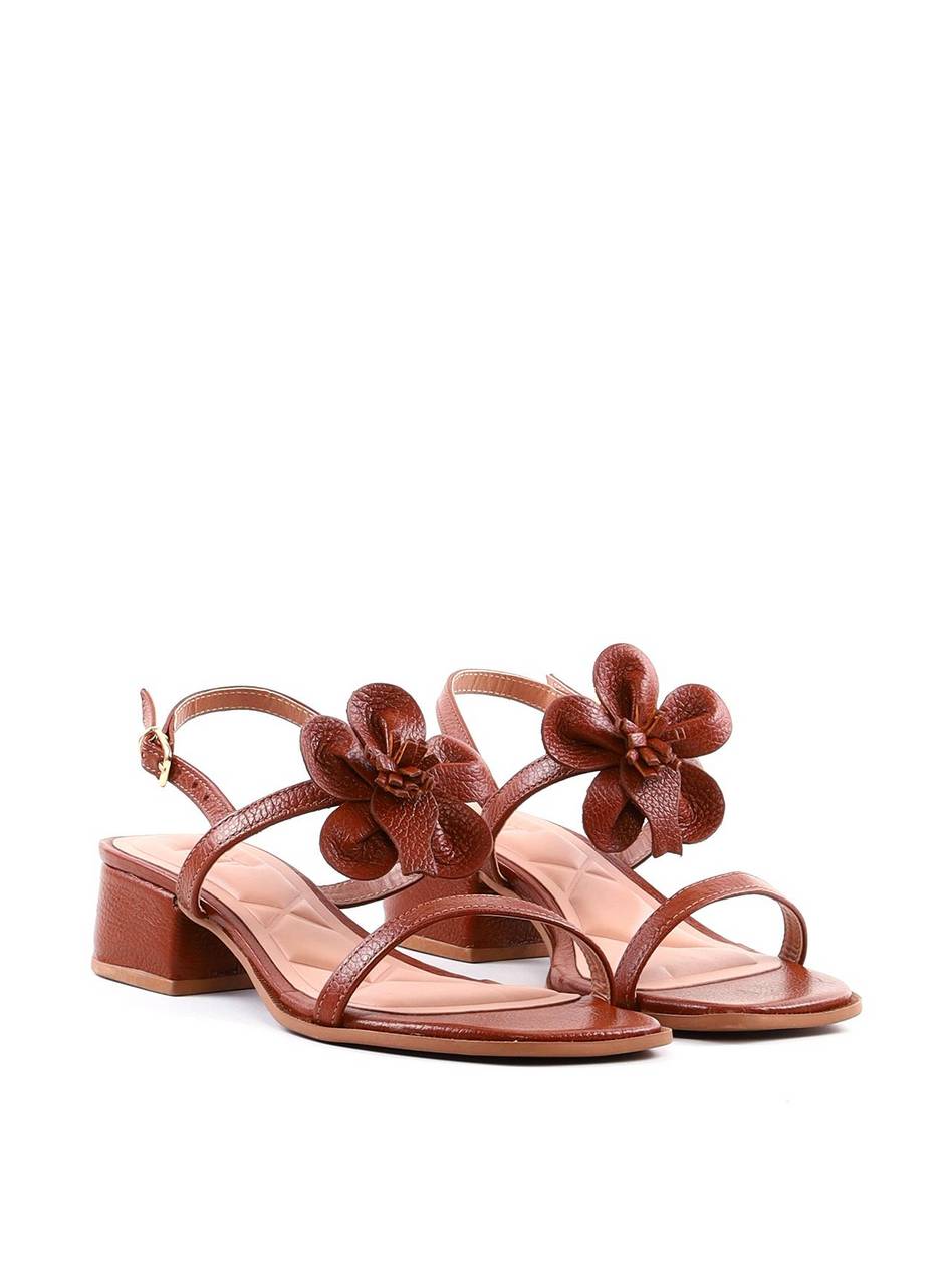 Sandália Salto Bloco Enfeite Flor - Castor SDI-12034 - CS