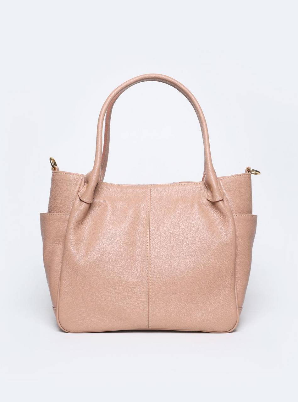 Bolsa Tote Couro Tiracolo Bolsos Laterais Nude BSI-5862 - NU