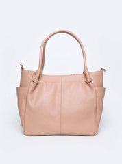 Bolsa Tote Couro Tiracolo Bolsos Laterais Nude BSI-5862 - NU