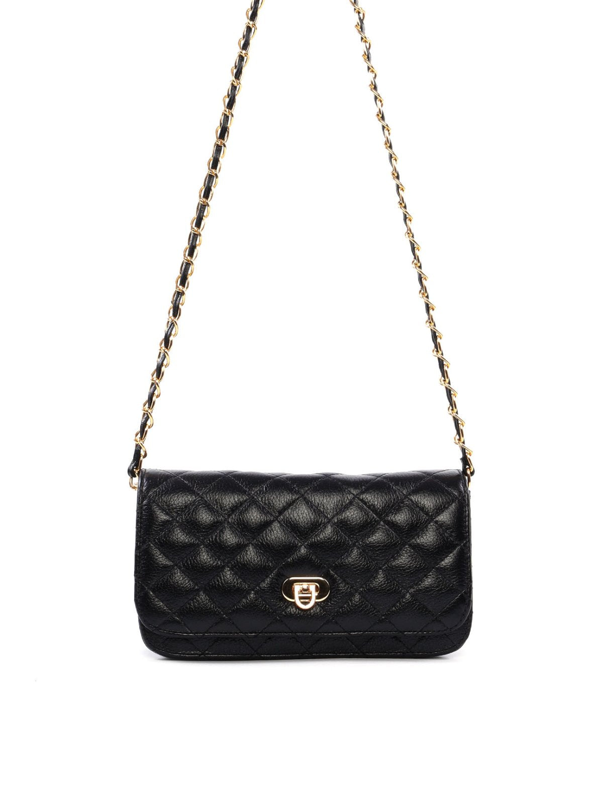 Bolsa Transversal Pequena com Matelassê em Couro BSI-6542 - PR