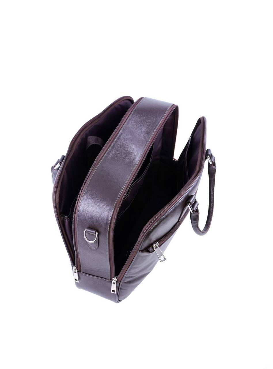 Pasta Masculina Executiva em Couro com Zipper e Alça Transversal - Cacau PTI-399 - CA
