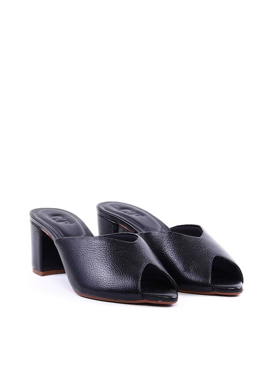 Tamanco Peep Toe com Salto Bloco - Preta SDI-12022 - PR