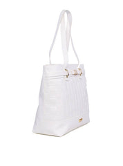 Bolsa Shopper em Tressê com Detalhe de Cinto - Branca BSI-6211 - BR