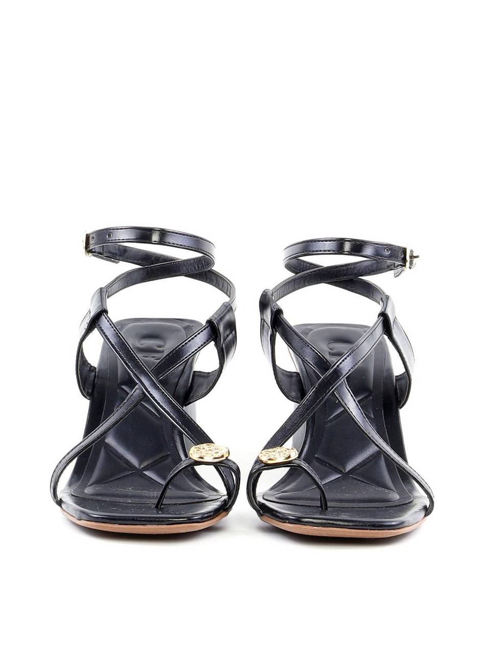 Sandália Salto Bloco com Tiras Cruzadas - Preta SDI-11905 - PR