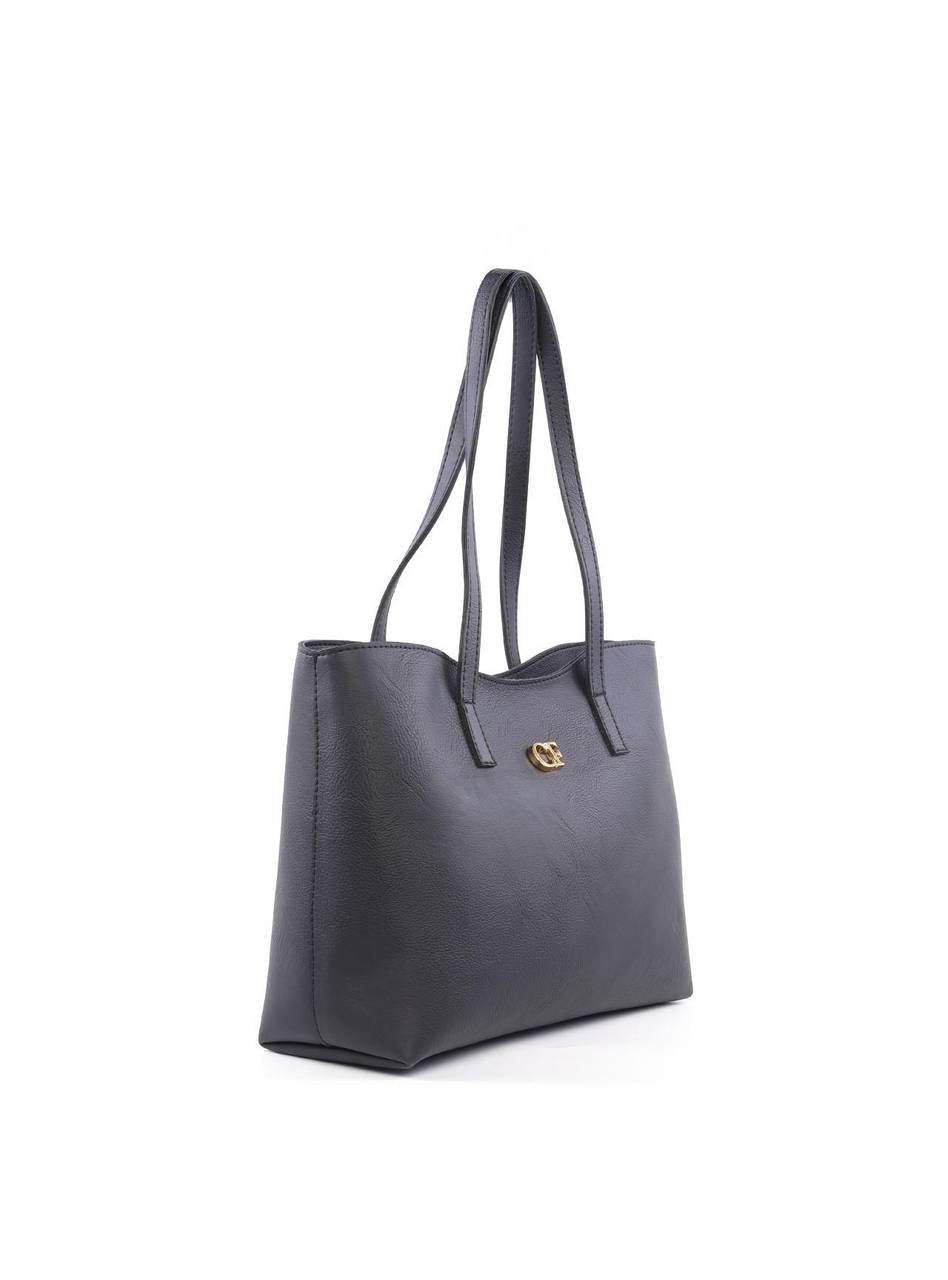 Bolsa Tote com Borda Ondulada - Preta BSI-6158 - PR