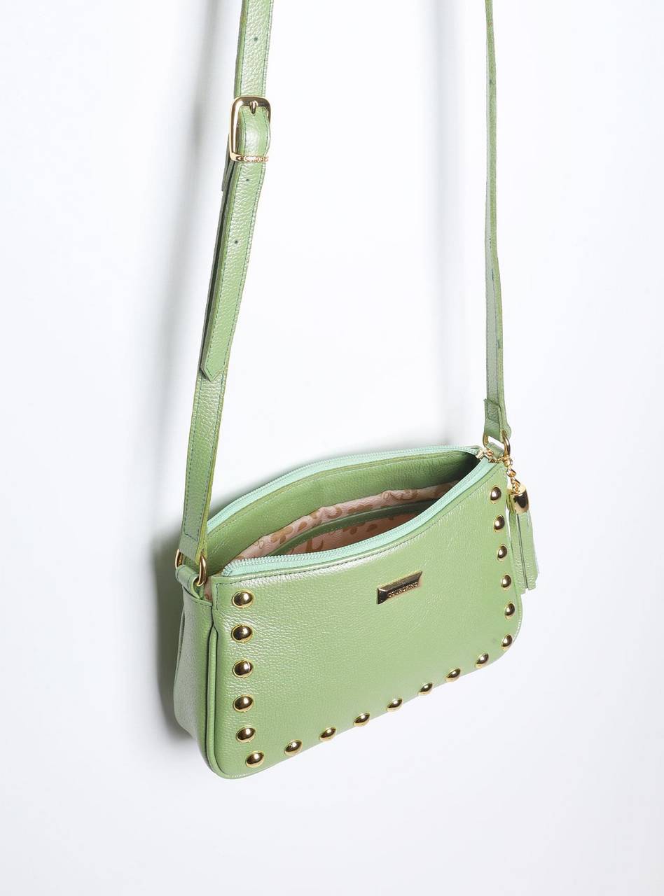 Bolsa Clutch Couro Pequena Transversal Verde BSI-5873 - VD