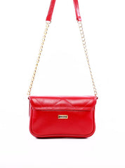 Bolsa Satchel Pequeno Couro Transversal - Vermelha BSI-5858 - VE