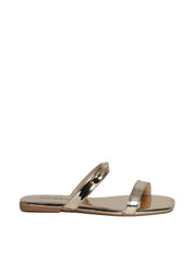 Sandália Feminina Rasteira Enfeite Retorcido - Ouro SDI-11653 - AU