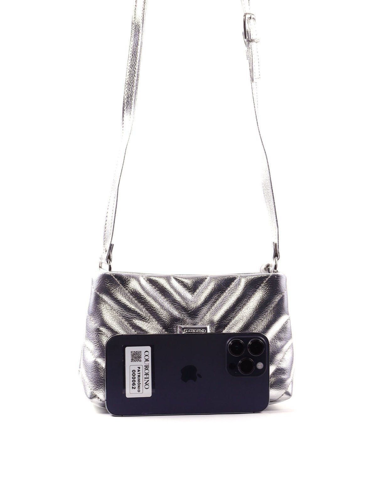 Bolsa Transversal Matelassê em V com Bolso Traseiro BSI-6551 - PT
