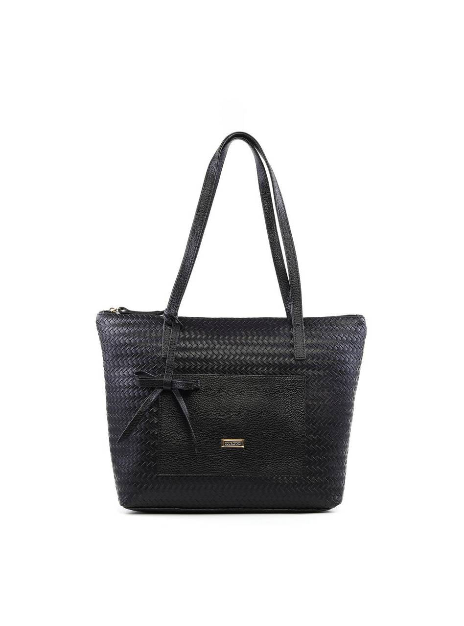 Bolsa Shopper Bag Charm Laço - Preta BSI-6381 - PR