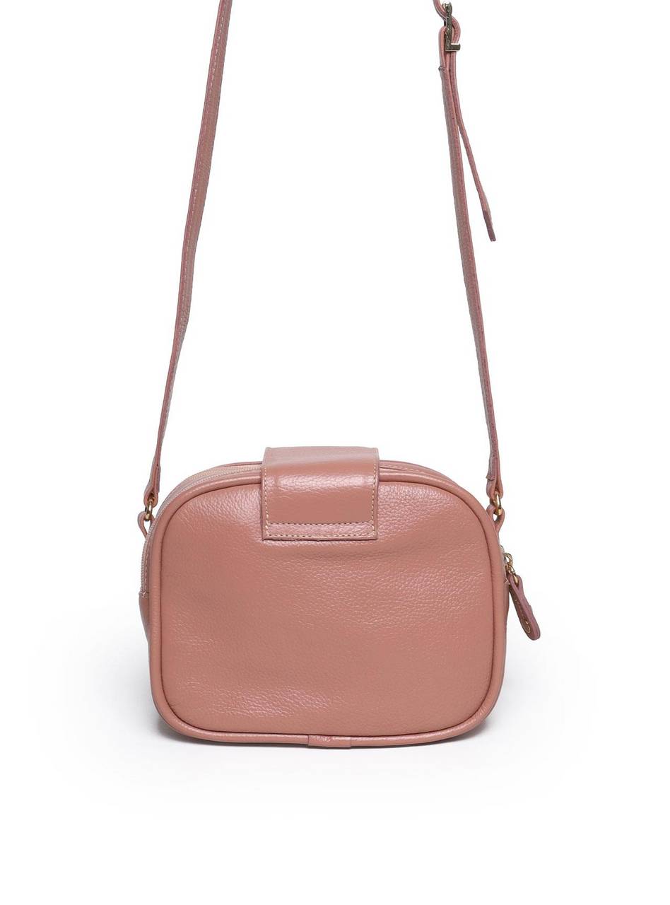 Bolsa Bag Couro Transversal 2 Zíperes Nude BSI-5071 - NU