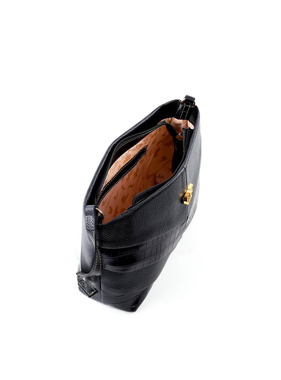 Bolsa Tote Transversal com Recortes em V - Preta BSI-6435 - PR