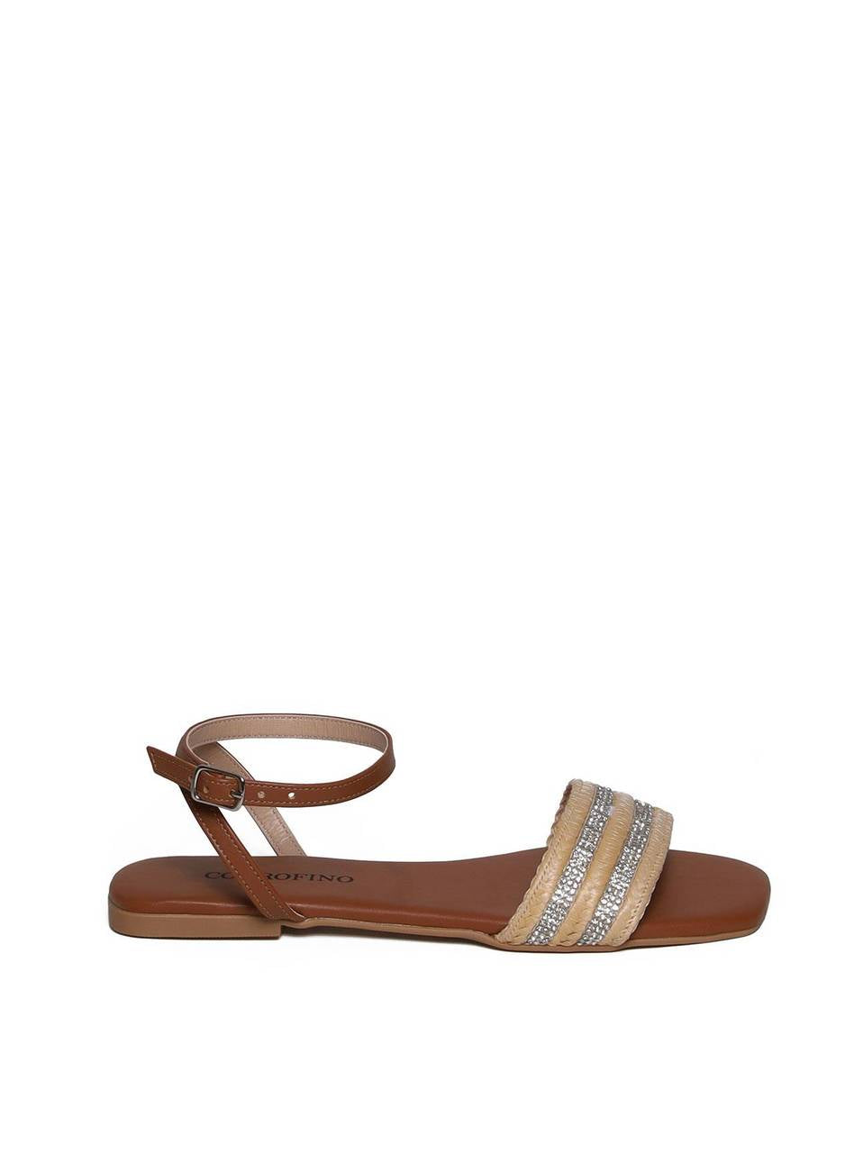 Sandália Feminina Rasteira Rosto Palha - Castor SDI-11641 - CS