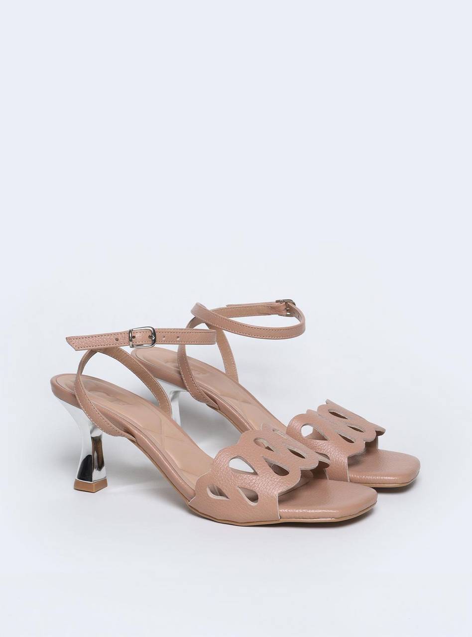 Sandália Feminina Couro Salto Taça - Nude SDI-11527 - NU