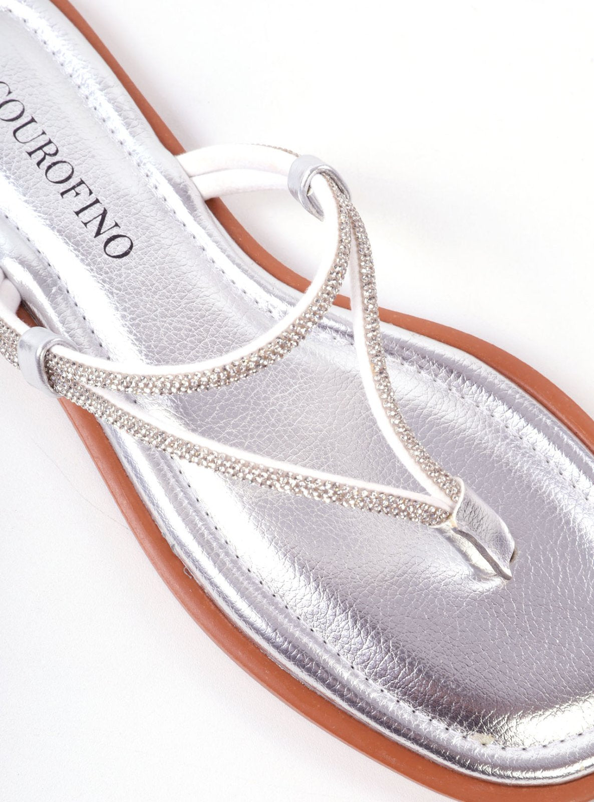 Rasteira Feminina com Tiras e Strass SDI-12242 - PT
