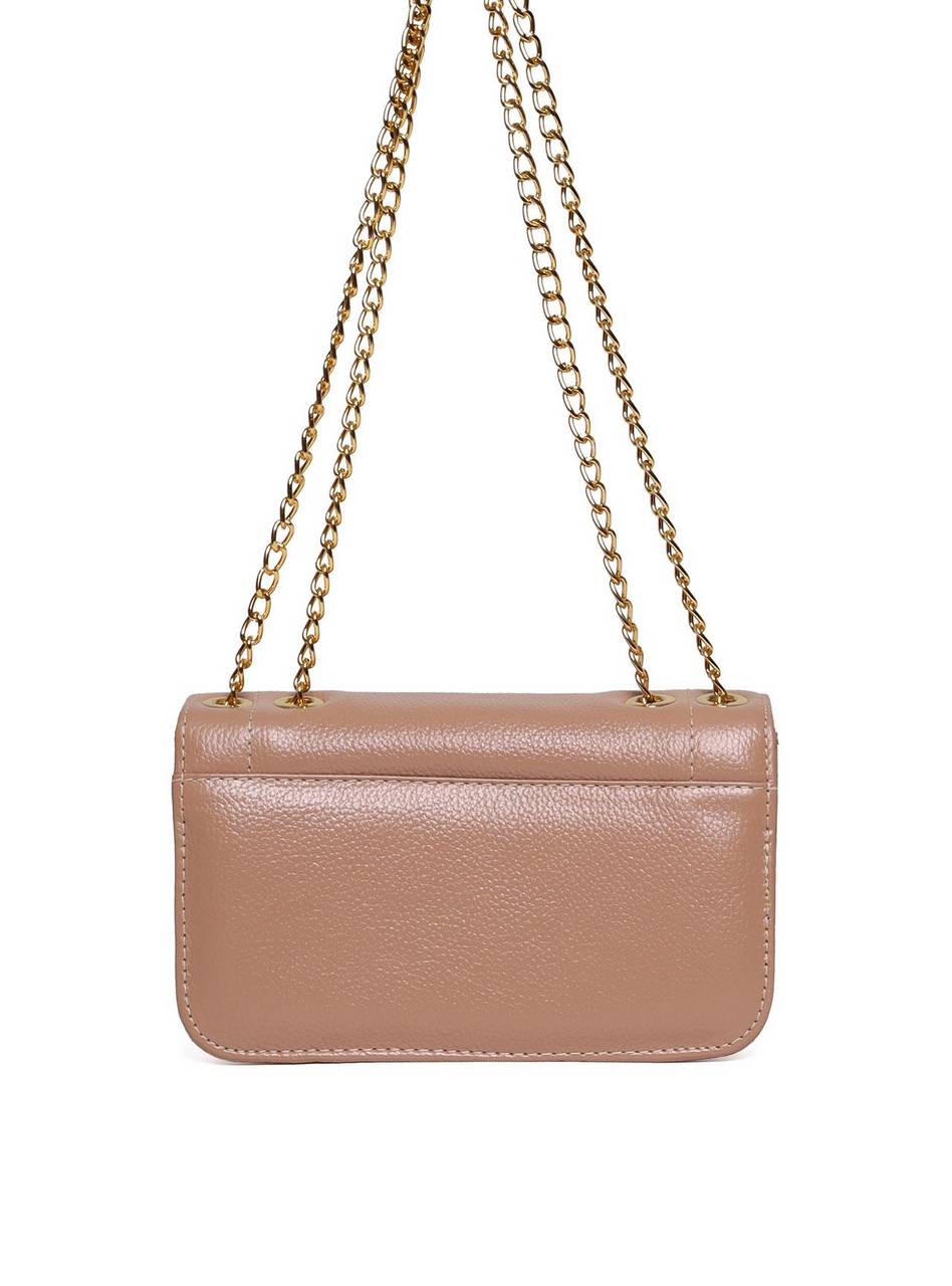 Bolsa Satchel Retangular com Tampa Matelasse - Nude BSI-5967 - NU