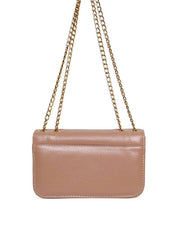 Bolsa Satchel Retangular com Tampa Matelasse - Nude BSI-5967 - NU