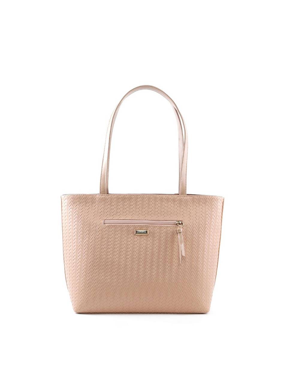 Bolsa Shopper com Tressê e Fivela - Nude BSI-6421 - NU