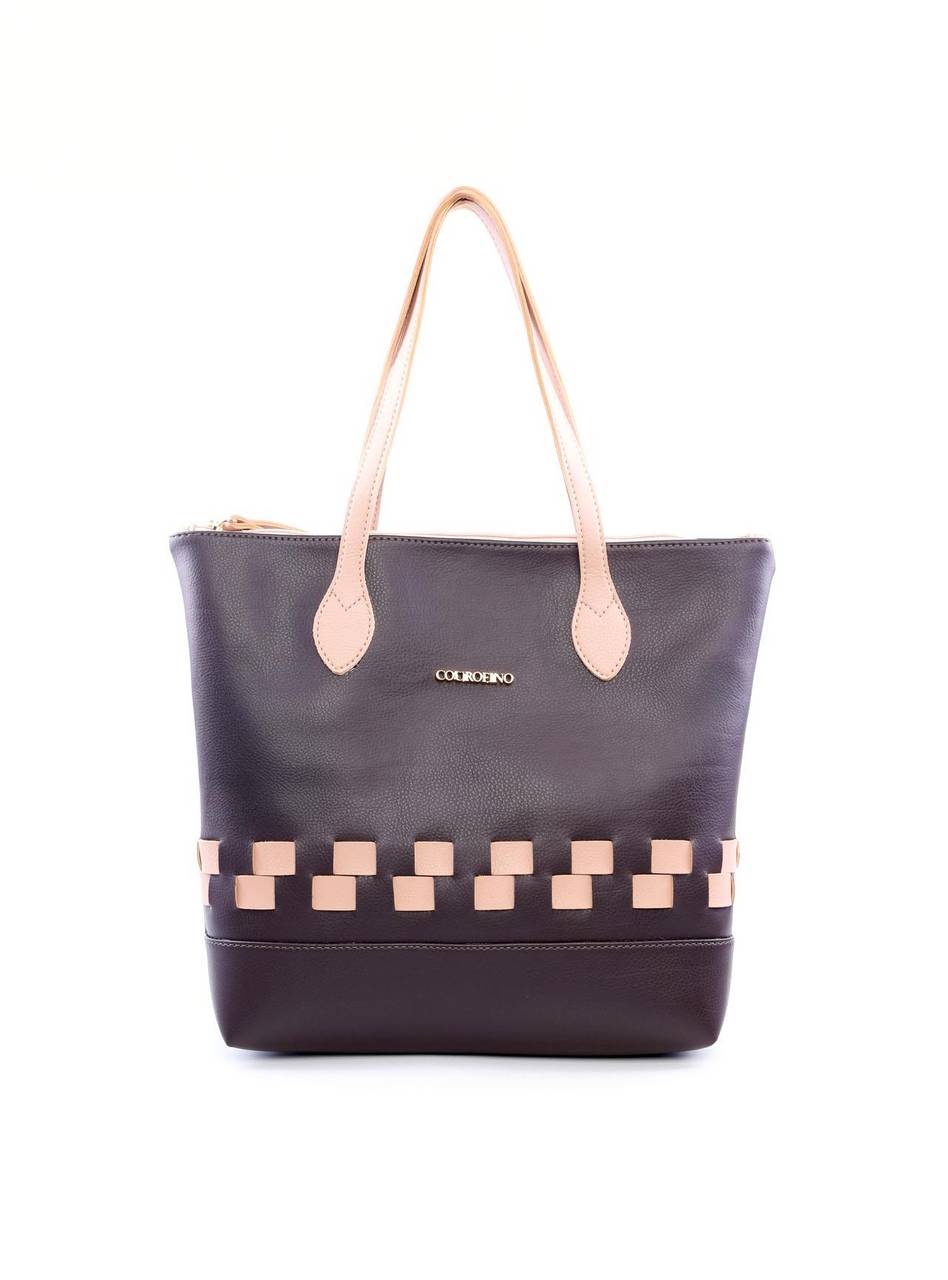 Bolsa Shopper Tiracolo com Tiras Entrelaçadas - Cacau BSI-6070 - CA