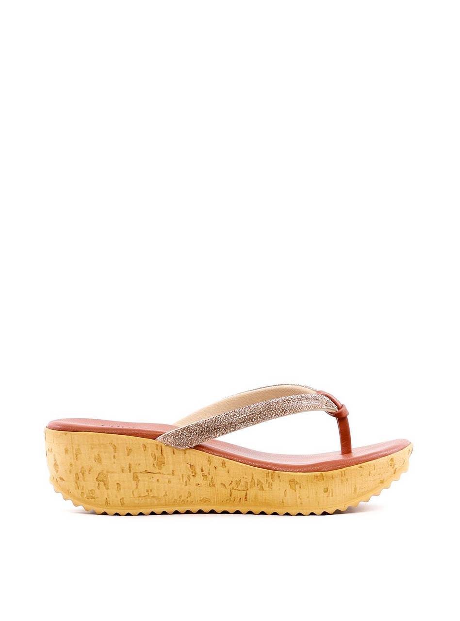 Tamanco Anabela PU com Tira em Strass - Castor SDI-12182 - CS