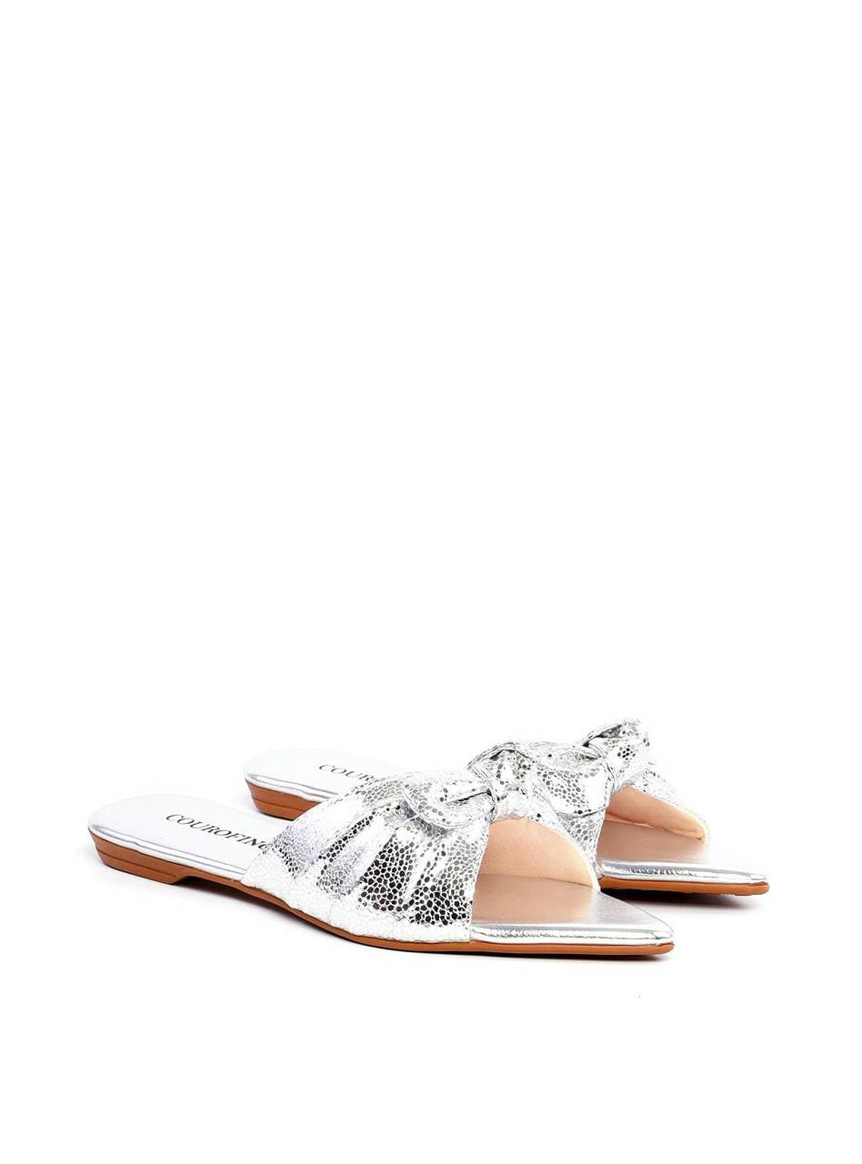 Rasteira Bico Fino Detalhe Laço - Prata SDI-11918 - PT