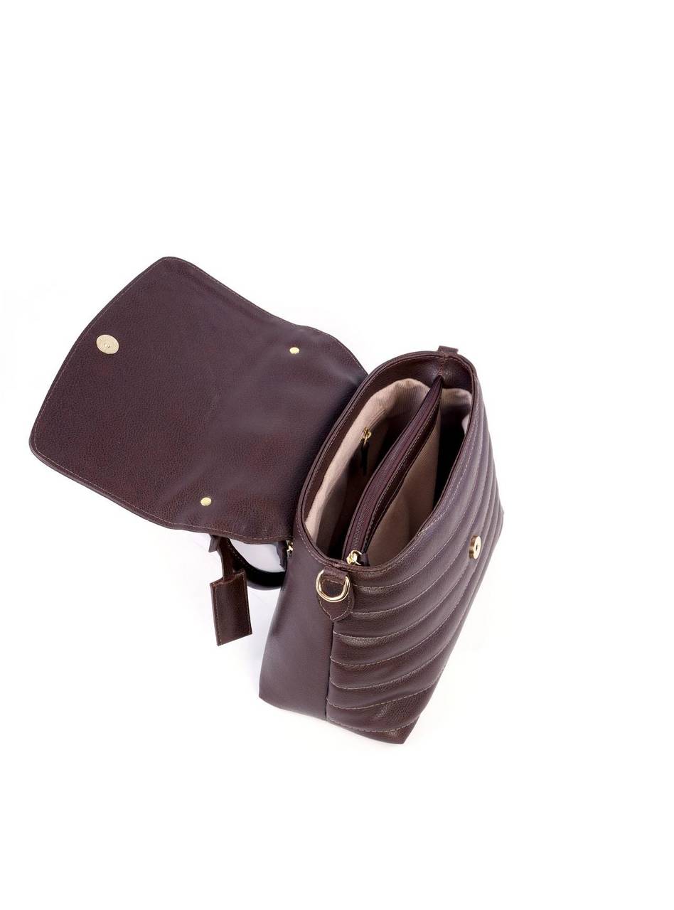 Bolsa Satchel em Matelasse com Bag Charm - Cacau BSI-6216 - CA