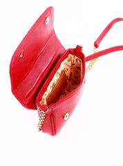 Bolsa Satchel Pequeno Couro Transversal - Vermelha BSI-5858 - VE
