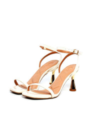 Sandália Tiras Finas Salto Alto Cromado - Ouro SDI-11925 - FE