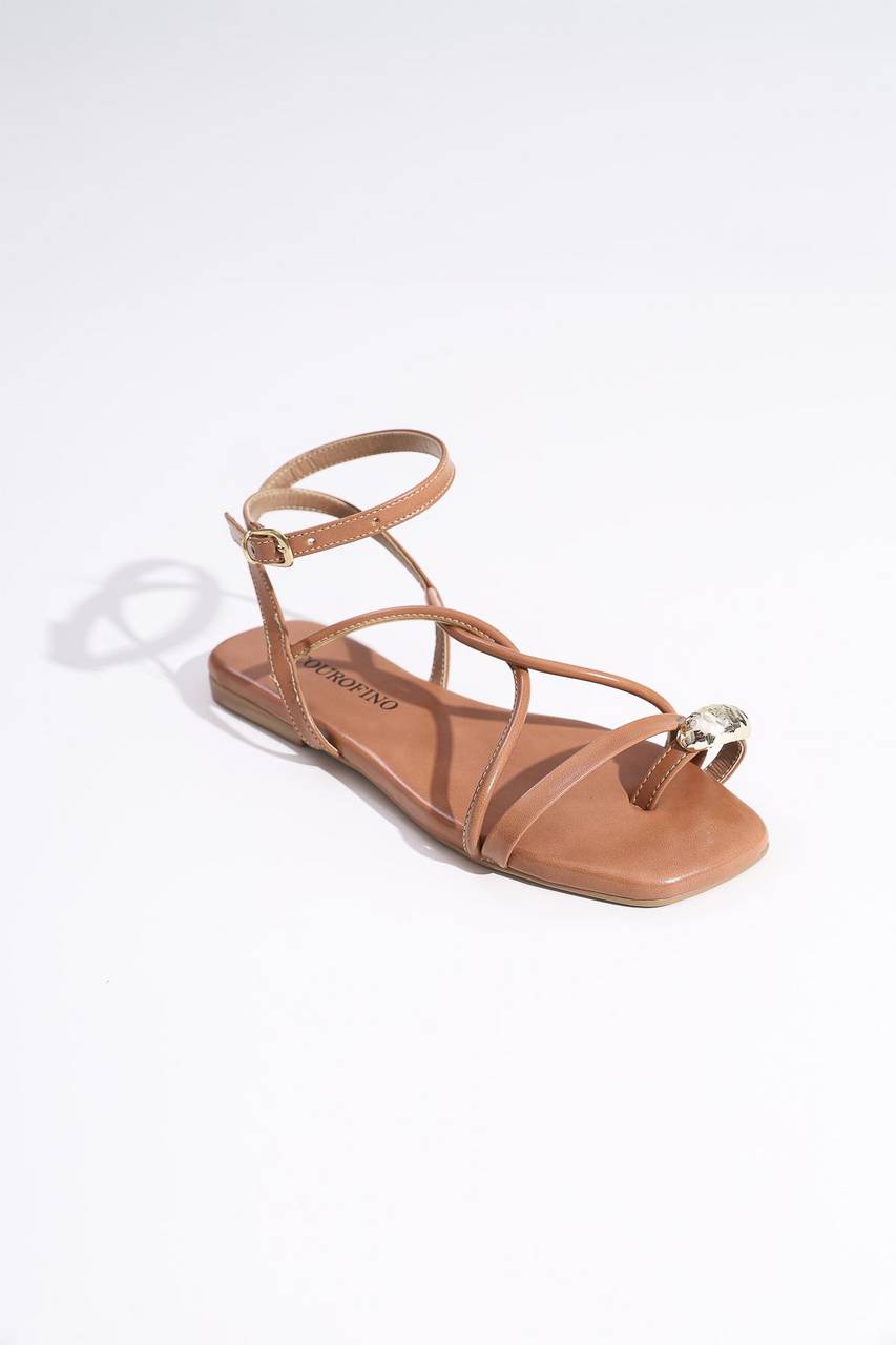 Rasteira de Dedo com Tiras Cruzadas - Nude SDI-11806 - NU