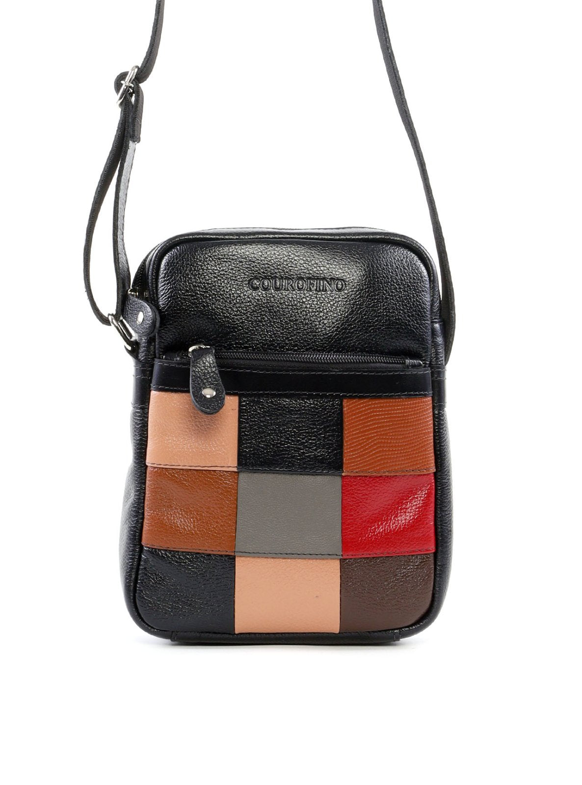 Bolsa Tiracolo com Detalhe Frontal de Retalhos BSI-6514 - PR