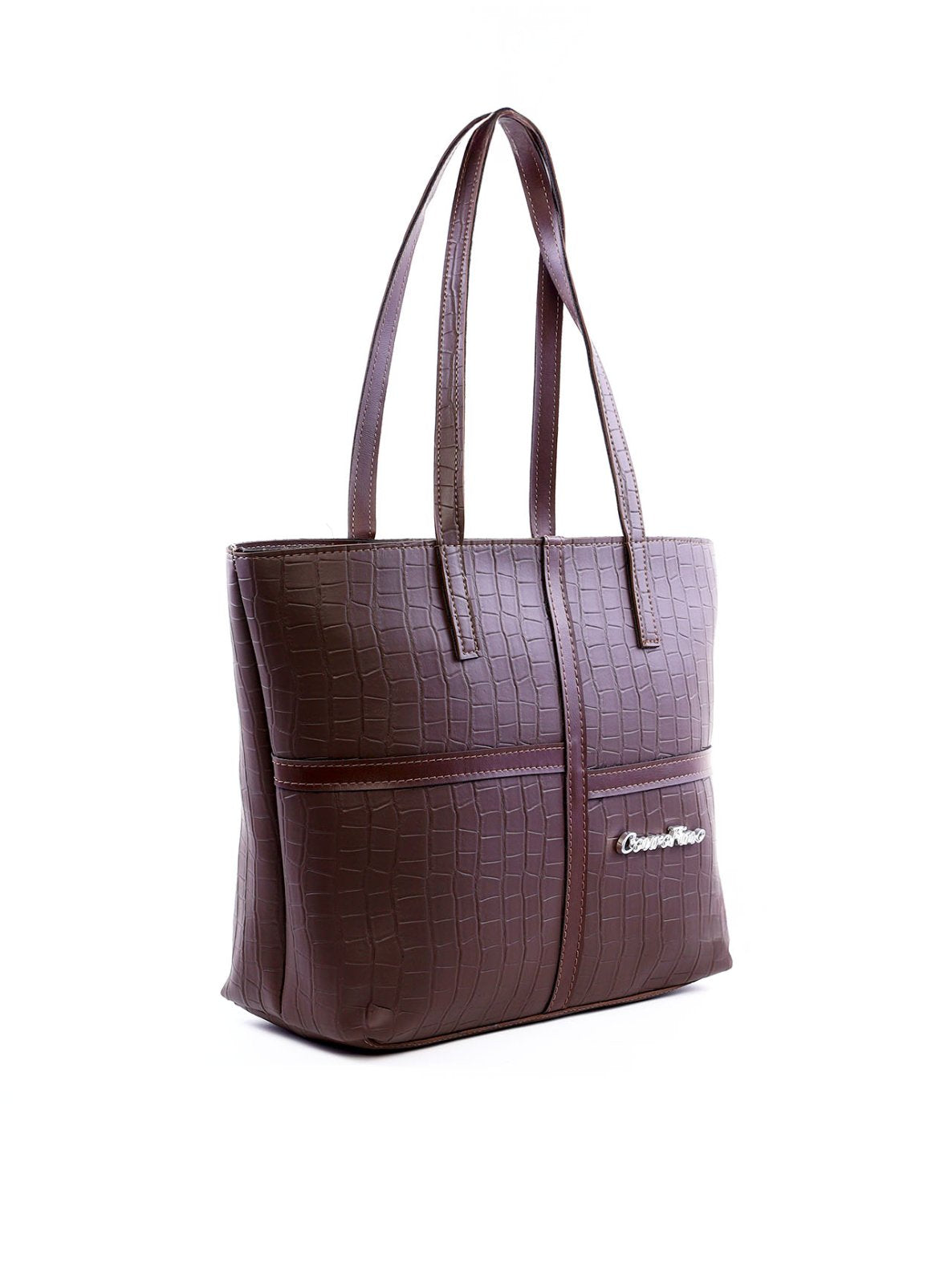 Bolsa Shopper Tiracolo Detalhes Tiras Zíper Puxador Cacau BSI-5889 - CA