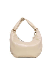 Bolsa Hobo de Couro com Argolas e Bag Charm - Fenno BSI-6226 - FE