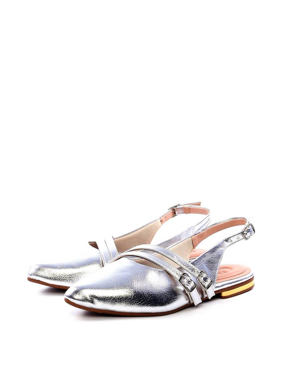 Sandália Slingback com Fivelas Laterais - Prata SDI-11736 - PT